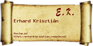 Erhard Krisztián névjegykártya